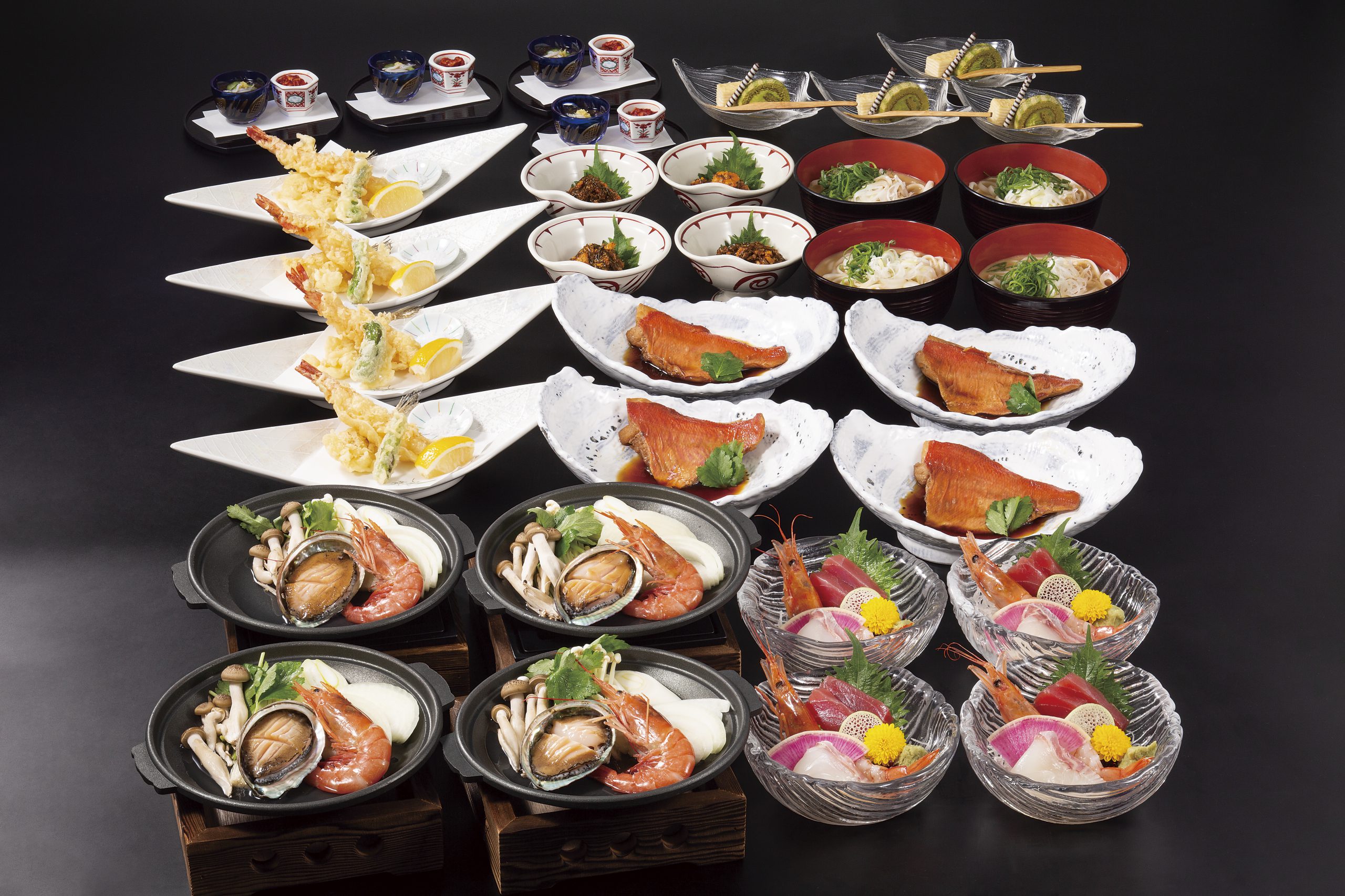 鮑と海老の五徳焼きコース 【2時間飲み放題付き／全８品】 お一人様 7,000円（税込）